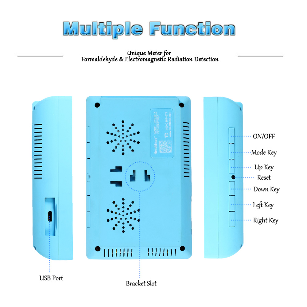 Multi founctional Formaldehyde Detector Electromagnetic Radiation Detection Meter Temperature Humidity Measurement PC Connecting