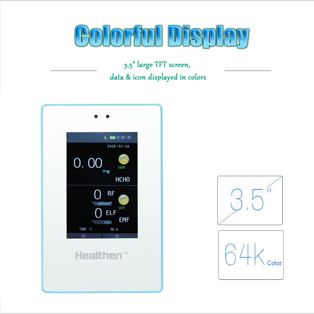 Multi founctional Formaldehyde Detector Electromagnetic Radiation Detection Meter Temperature Humidity Measurement PC Connecting