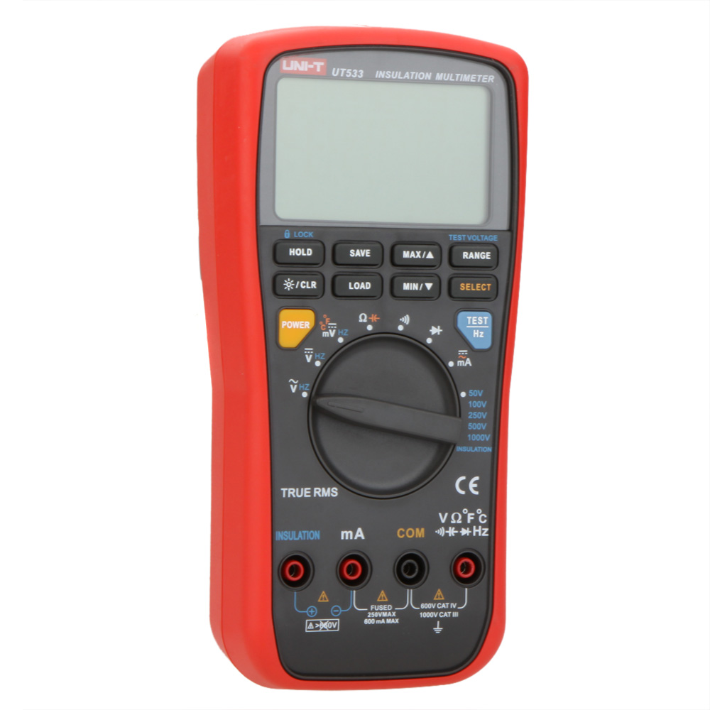 UT533 RMS Auto Digital Multimeter Insulation Earth AC DC Voltage Resistance Meter Current Capacitance Temperature Multitester