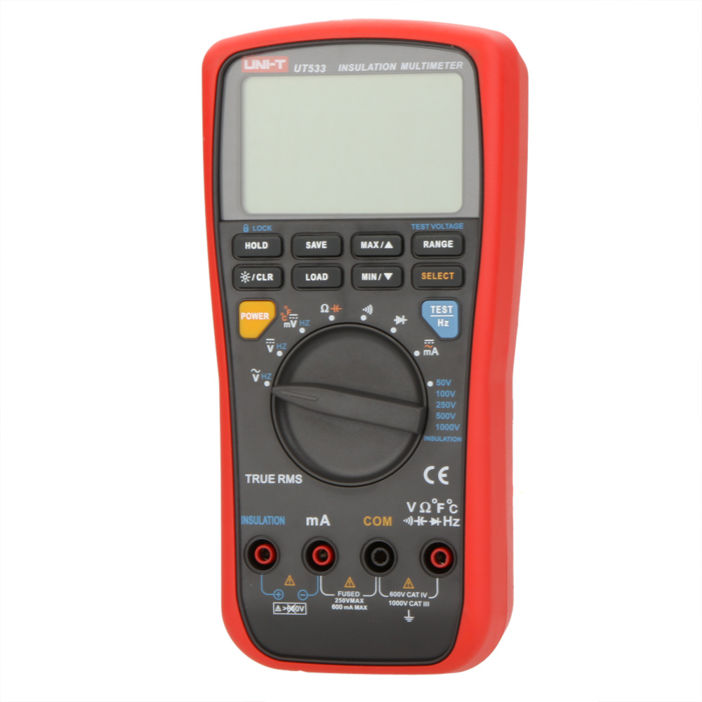 UT533 RMS Auto Digital Multimeter Insulation Earth AC DC Voltage Resistance Meter Current Capacitance Temperature Multitester