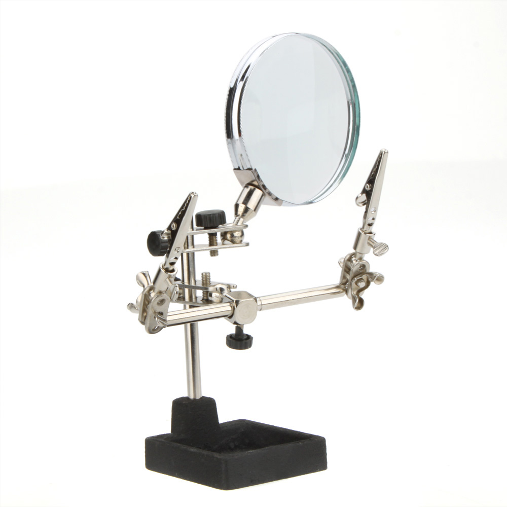 2X Third hand Tool SMD Soldering Tool Helping Welding Holder with Magnifying Glass Useful Welding Magnifiers Hand Repair tool
