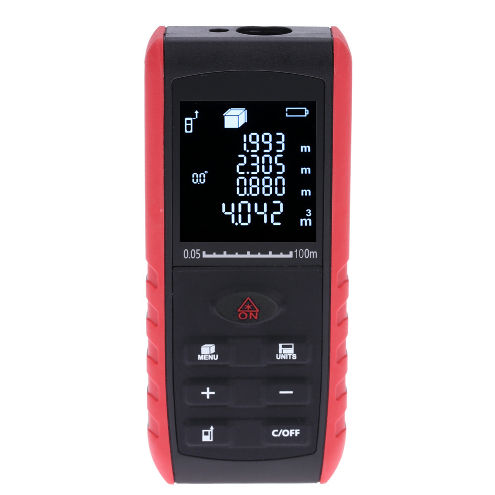 100m Portable Handheld Digital Laser rangefinder laser Distance Meter Range Finder Area Volume Measurement with Angle Indication