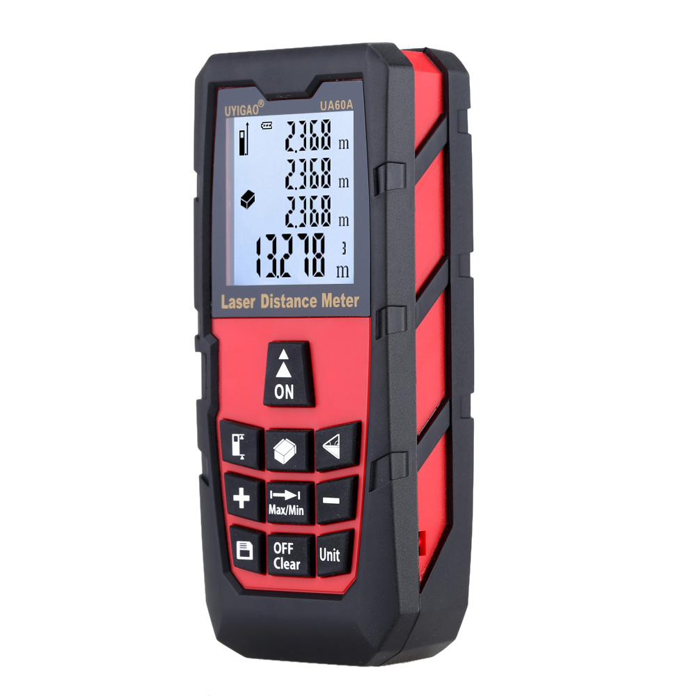 60m Digital Laser Distance Meter Handhold Laser Range Finder Electronic Ruler Distance Area Volume Self calibration Level Bubble