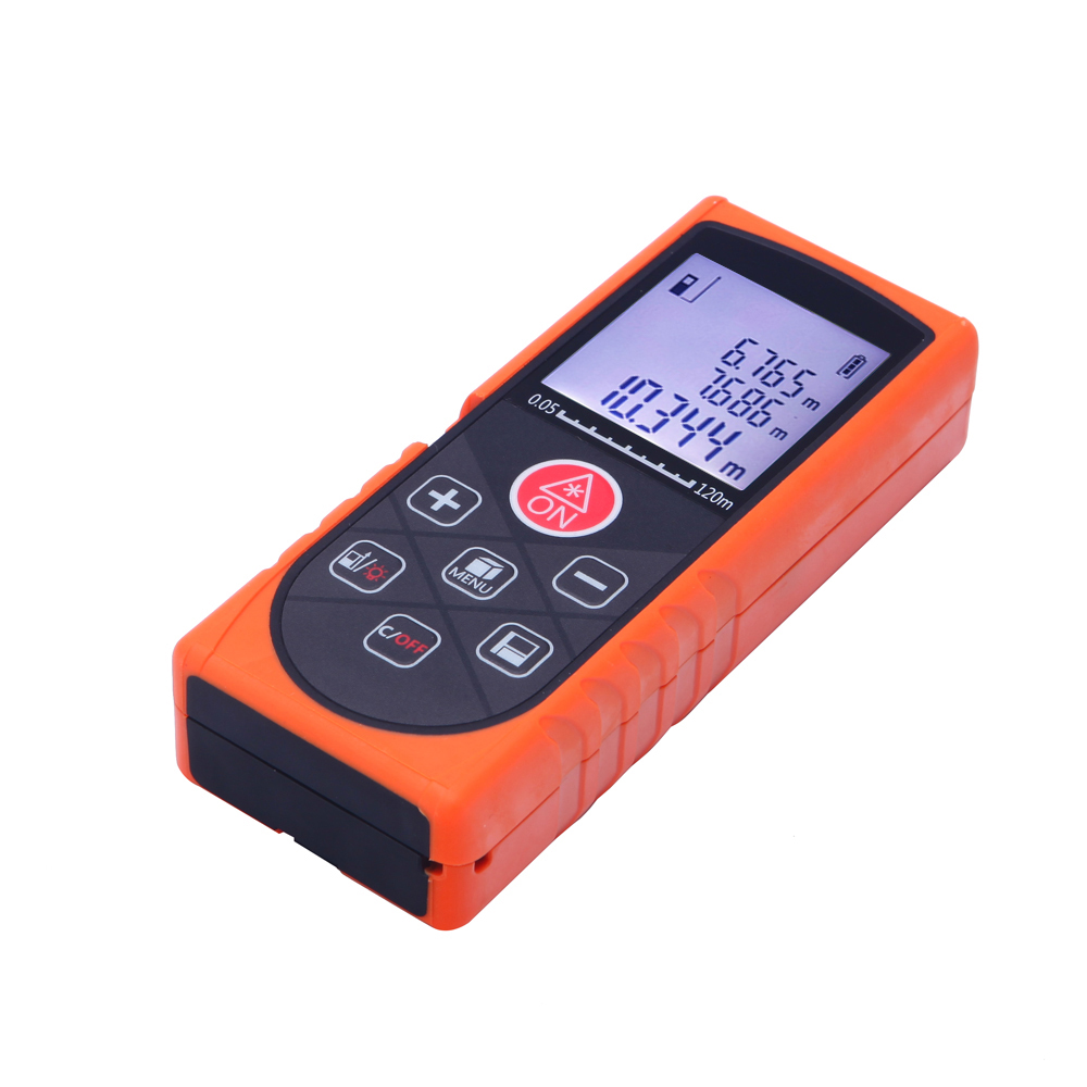 120m 394ft Mini Laser Distance Meter Handheld Digital Rangefinder High Precision Range Finder Area Volume Measurer Level Bubble