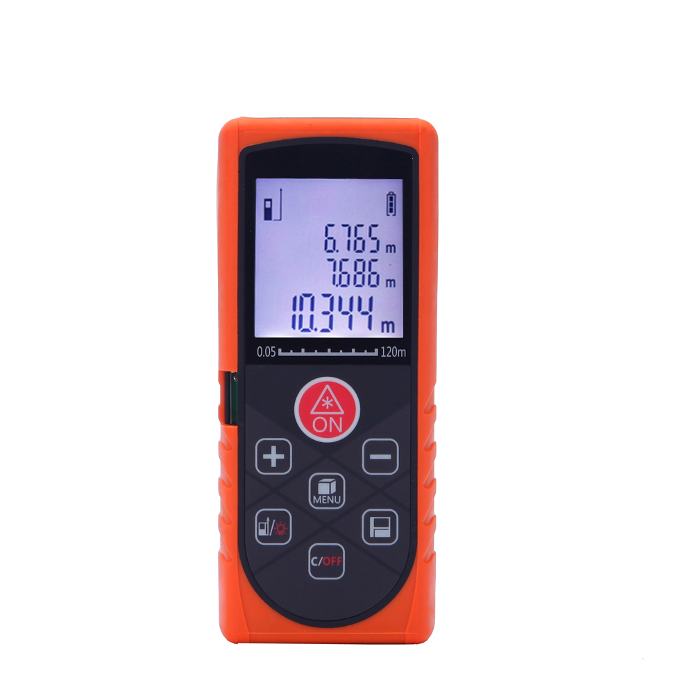 120m 394ft Mini Laser Distance Meter Handheld Digital Rangefinder High Precision Range Finder Area Volume Measurer Level Bubble