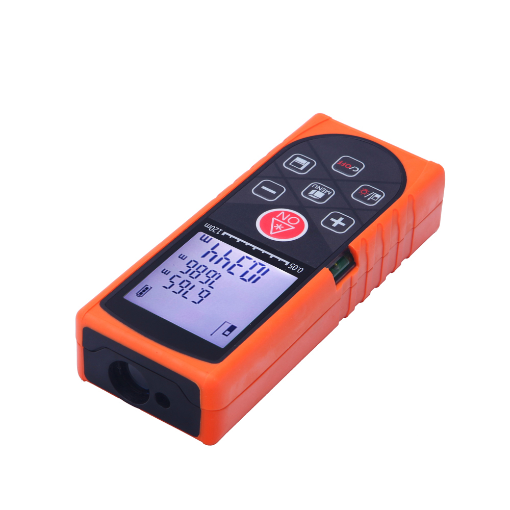 120m 394ft Mini Laser Distance Meter Handheld Digital Rangefinder High Precision Range Finder Area Volume Measurer Level Bubble