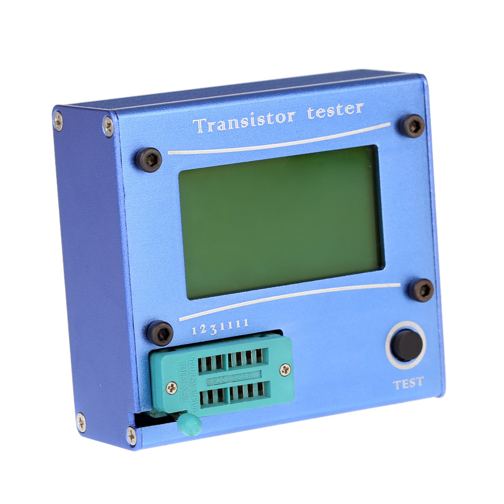 Multi functional LCD Backlight Transistor Tester Diode Thyristor Capacitance ESR LCR Meter with Blue Aluminum Case