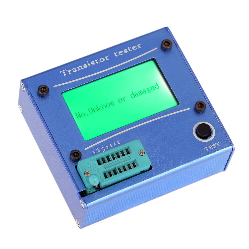 Multi functional LCD Backlight Transistor Tester Diode Thyristor Capacitance ESR LCR Meter with Blue Aluminum Case