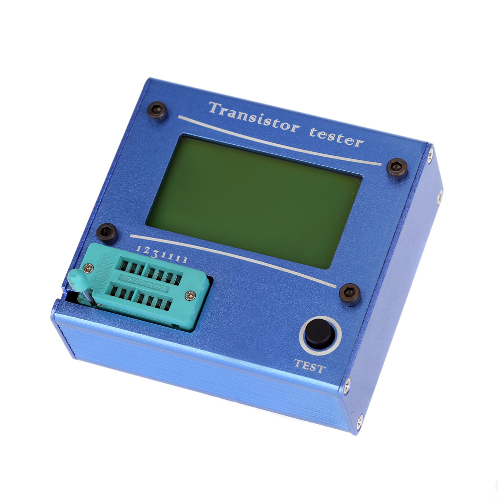 Multi functional LCD Backlight Transistor Tester Diode Thyristor Capacitance ESR LCR Meter with Blue Aluminum Case