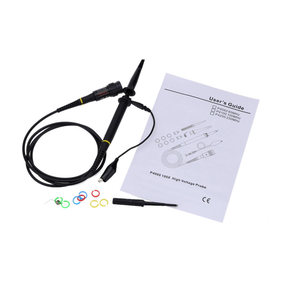 P4100 Professional High Voltage Oscilloscope Probe oscilloscope Accessories 100MHz Alligator Clip Test Probe kit osciloscopio