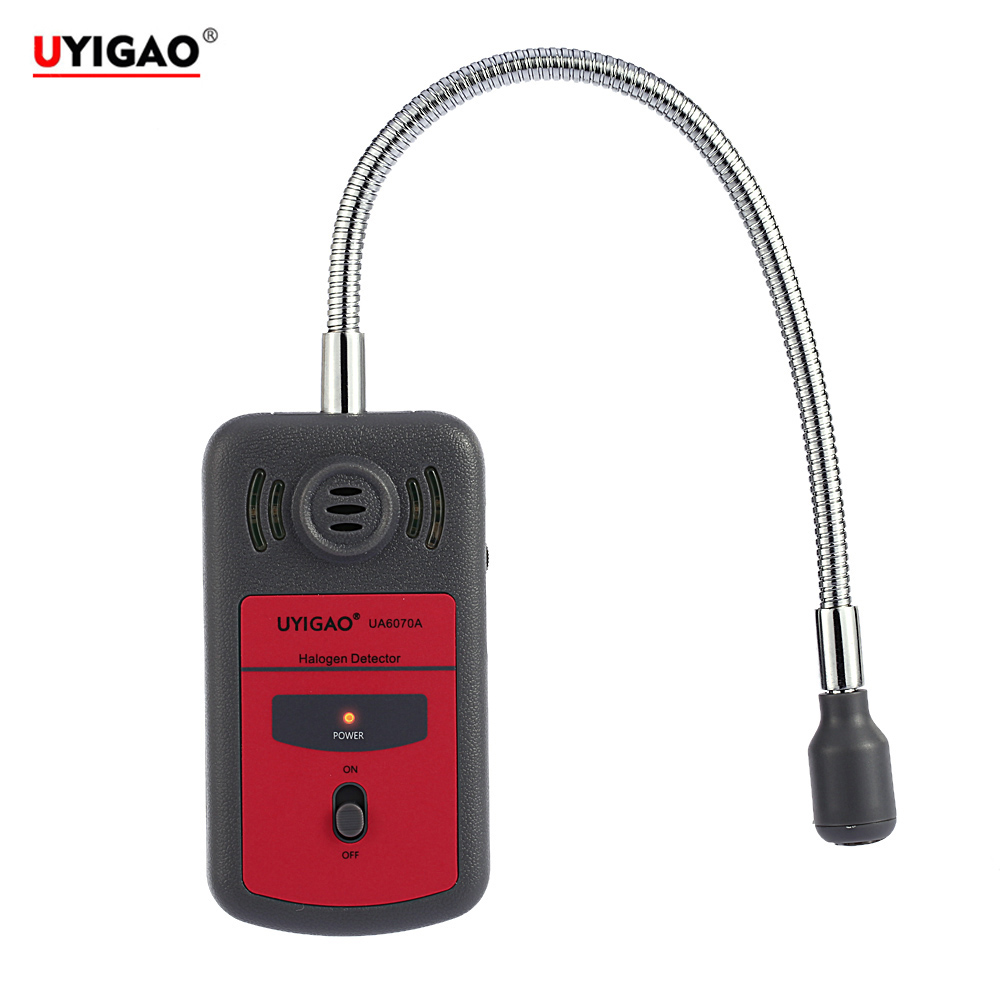 UYIGAO Portable Halogen Gas Leakage Detector monitor Automotive Chlorine Fluorine Tester Mini Gas Analyzer with Sound lightAlarm