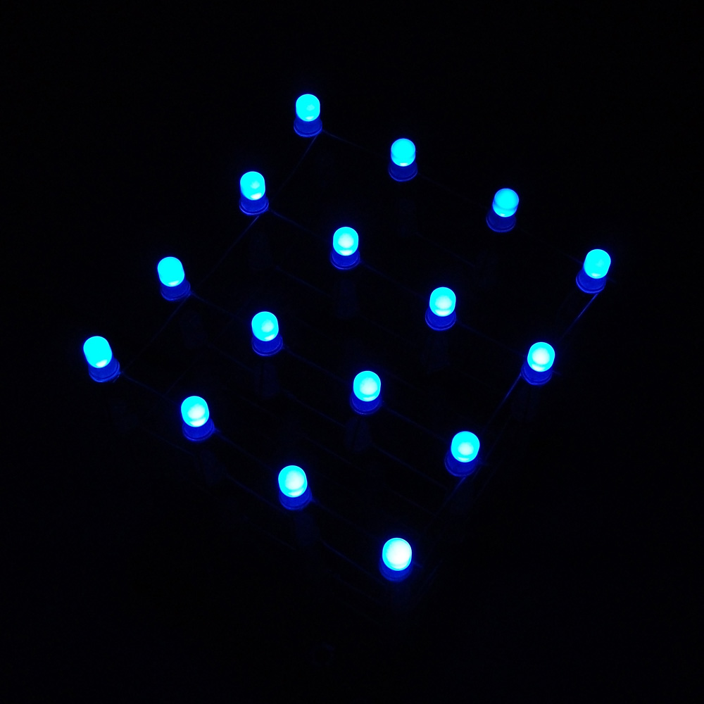 Funny DIY LED Cube Kit 4x4x4 Blue Light Electronic DIY Kit 64pcs LEDs Sound Control Electronic Learning Set Electronic Component