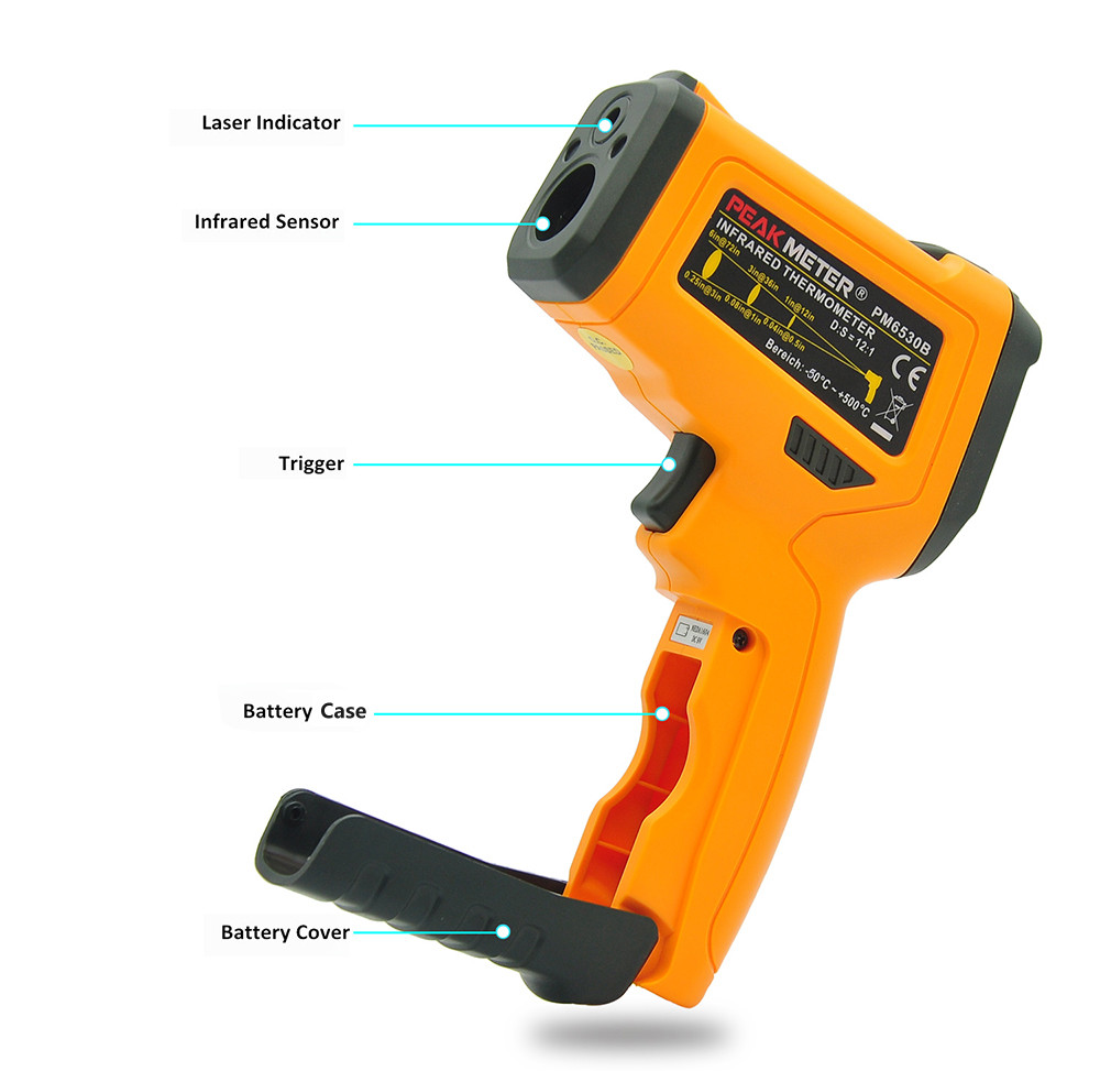 Infrared IR Thermometer Digital pyrometer IFine Temperature Tester thermometre infrarouge termometro digital Alarm Emissivity
