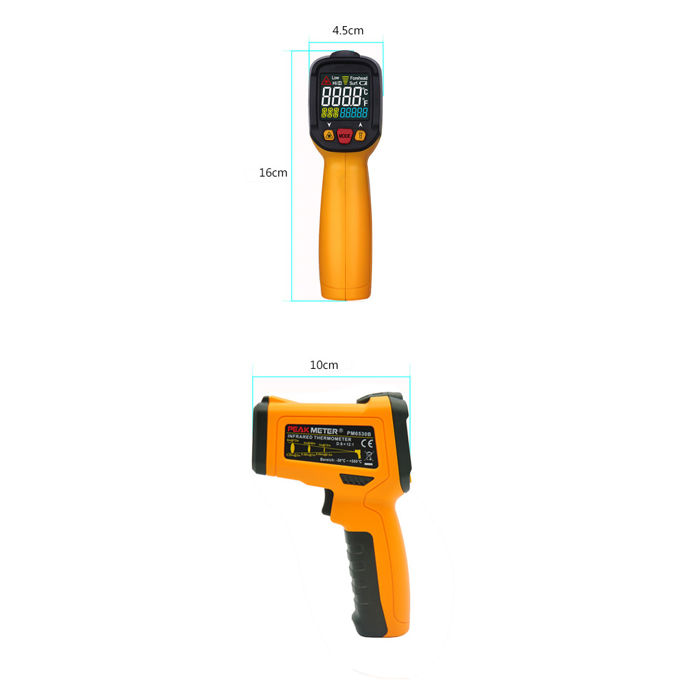 Infrared IR Thermometer Digital pyrometer IFine Temperature Tester thermometre infrarouge termometro digital Alarm Emissivity