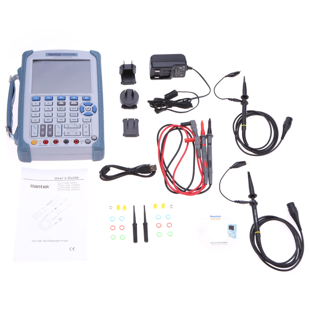 Hantek DSO1202 Digital Storage Oscilloscope 6000Counts USB osciloscopio diagnostic tool DMM 200MHz 1GSa s 2CH 5.6 TFT Color LCD
