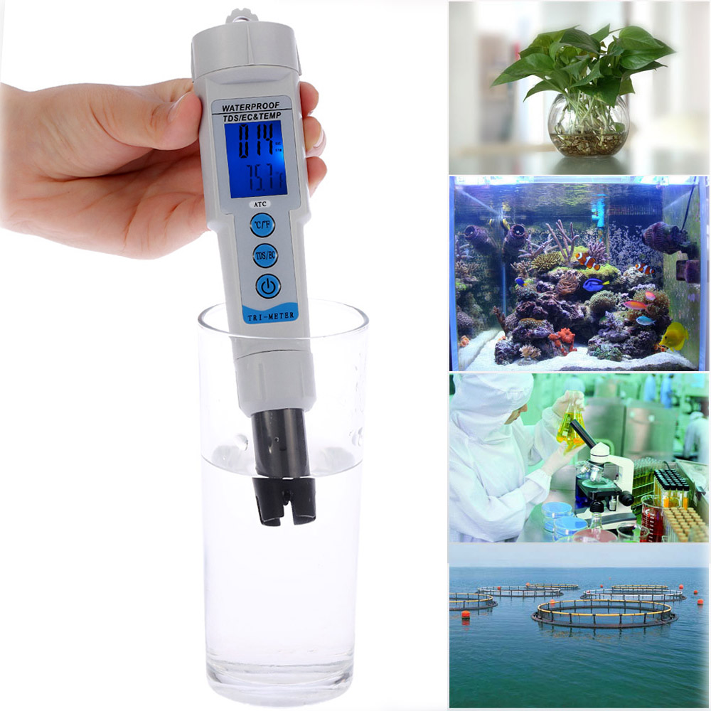 3 in 1 Pen Type Water Quality Tester Analyzer Multi parameter Waterproof Water Quality Monitor EC TDS Meter Acidometer