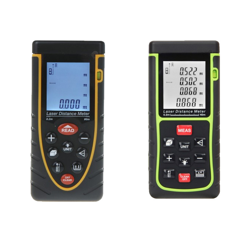 80m 262ft Handheld Laser Distance Meter Rangefinder Range Finder with Bubble Level Tape Measure Accuracy 2mm