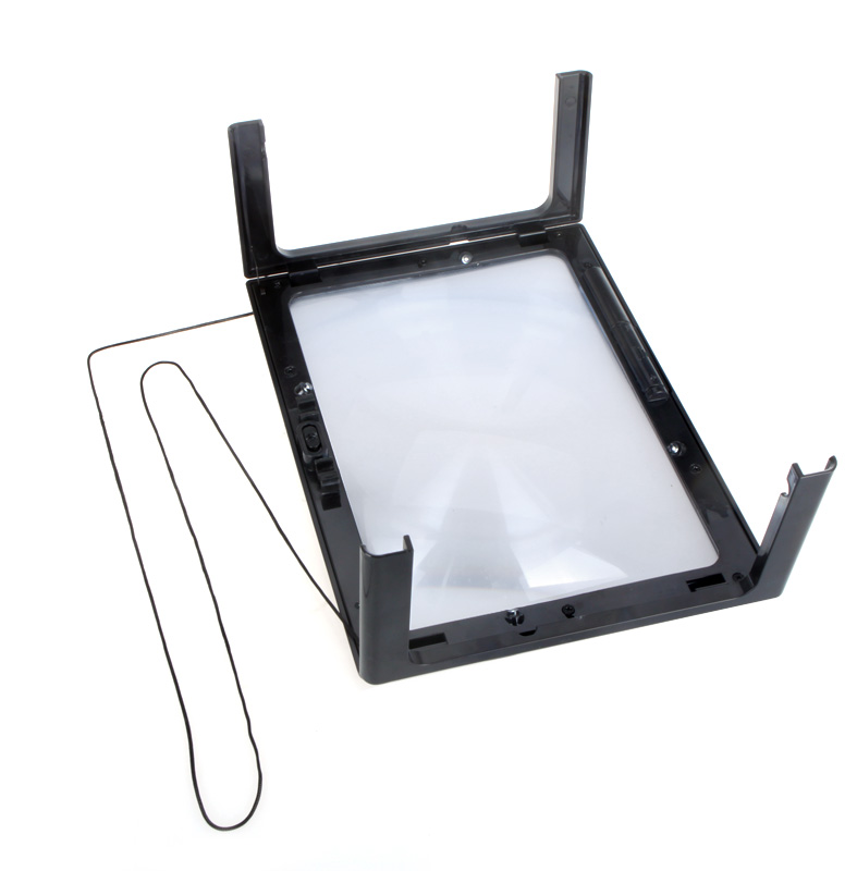 A4 Full Page Large Magnifier 3X Foldable Magnifying Glass with light Loupe Hands Free microscope for Reading with 4 LED Lights