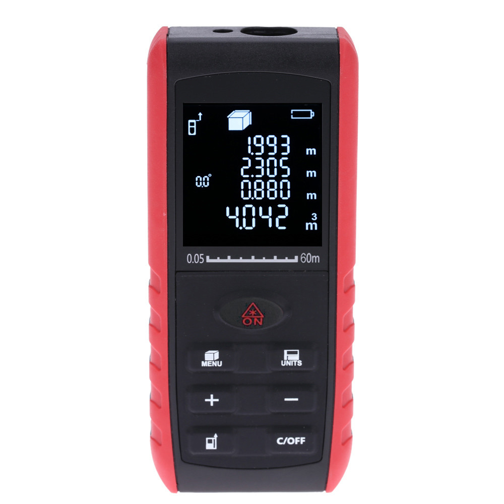 60m High precision Laser rangefinder Handheld laser Distance Meter Range Finder Area Volume Measurement with Angle Indication