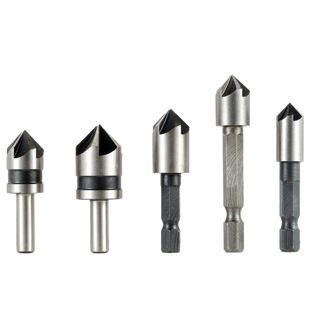Professional Countersink Drill Set 5pcs set High speed Steel Quality Deburring Bits Chamfering Tool Chamfering Mixing Pack