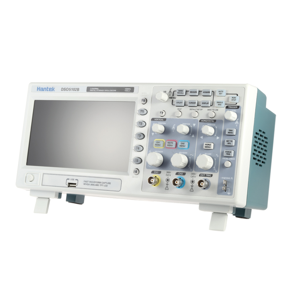 Hantek DSO5102B Digital Storage Oscilloscope 2CH 100MHz USB Oscilloscope 7 TFT Memory Depth 1M 1GSa s 8 bits 4nS div 40S div
