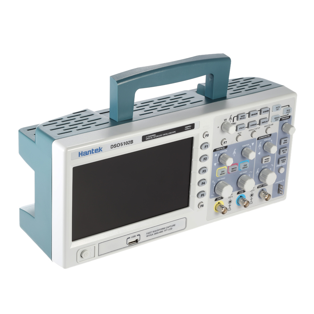 Hantek DSO5102B Digital Storage Oscilloscope 2CH 100MHz USB Oscilloscope 7 TFT Memory Depth 1M 1GSa s 8 bits 4nS div 40S div