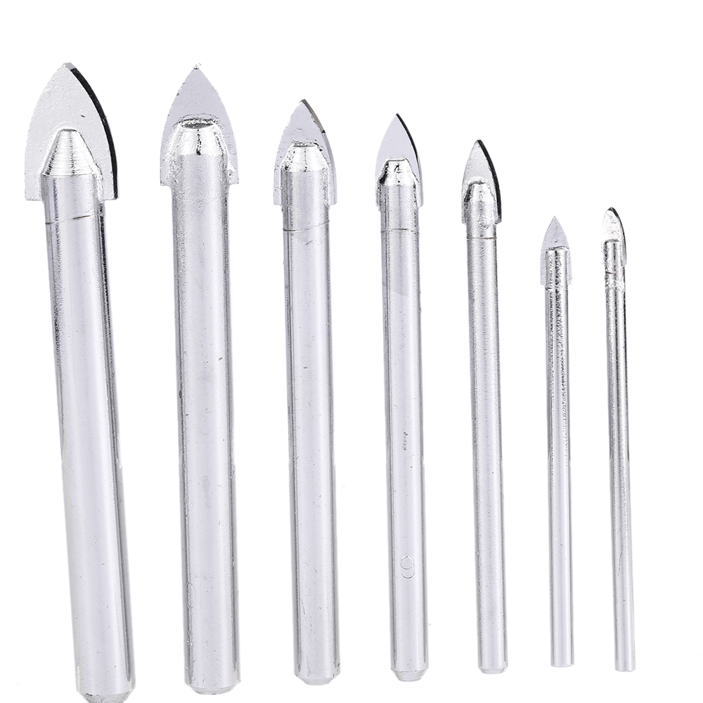 7PC YG8 Quality ferramentas Power Drill tools Triangular Glass Ceramic Drill Bit Set Great Glass Tile Drill furadeira perforator