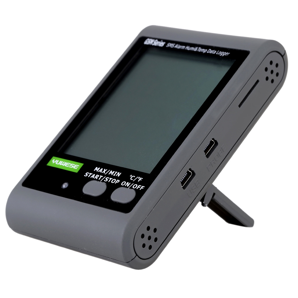 GSM LCD Digital intelligent Thermometer Hygrometer Temperature Humidity Data Recording Logger Meter SMS Alarm PC Connecting