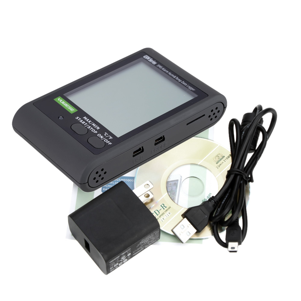 GSM LCD Digital intelligent Thermometer Hygrometer Temperature Humidity Data Recording Logger Meter SMS Alarm PC Connecting