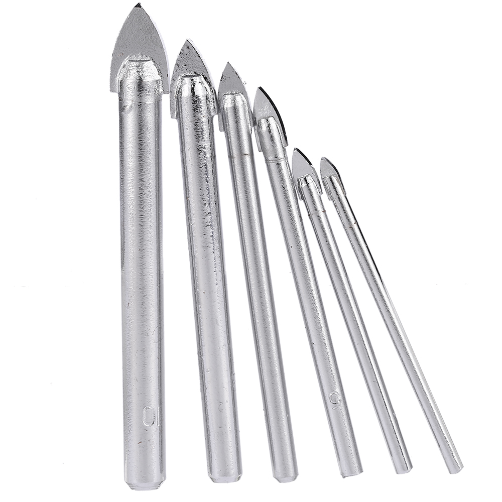 6pcs set YG8 Triangular Glass Ceramic Drill High Quality Glass Tile Drill Bit Set perforator ferramentas Power Tools Sets