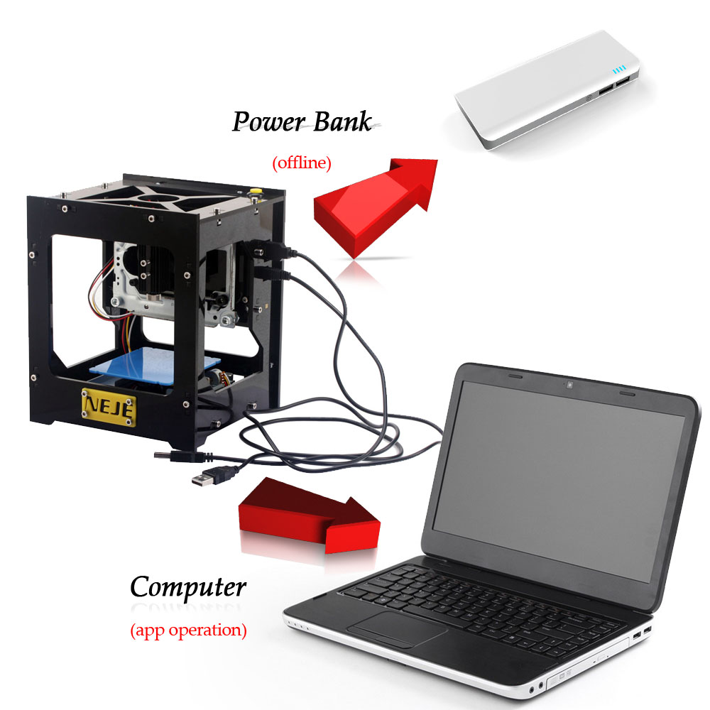 NEJE 500mW mini DIY laser Engraving Machine laser cutter USB Laser Engraver Automatic Off line Operation with Protective Glasses