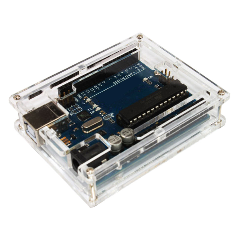 Useful Transparent Acrylic Protective Case for Arduino Demoboard Shell DIY Kit UNO R3 DIY Module Board Demoboard Shell