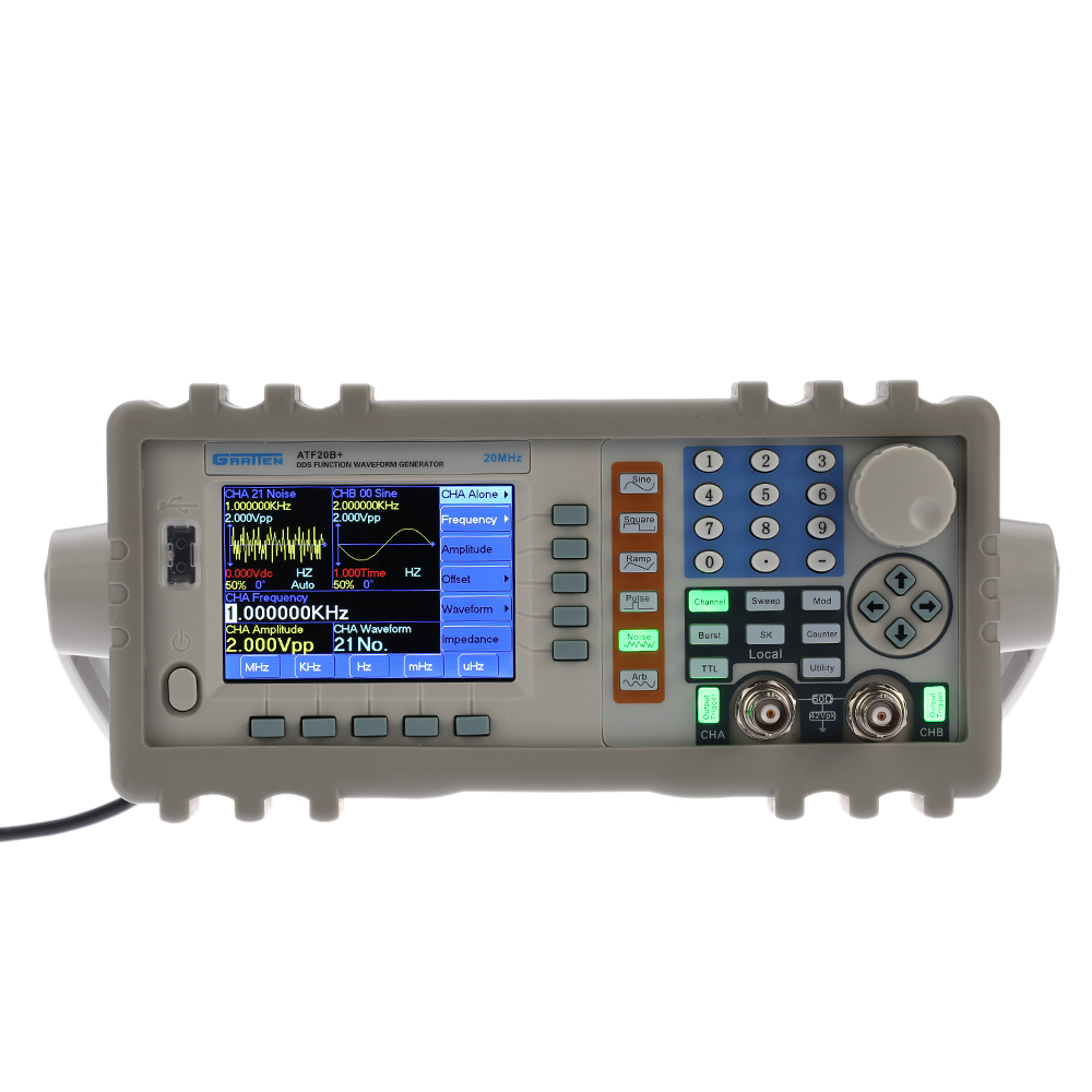 GRATTEN ATF20B+ Double Channel DDS Function Signal Generator Arbitrary Waveform Frequency Generator Meter 20MHz 100MSa s