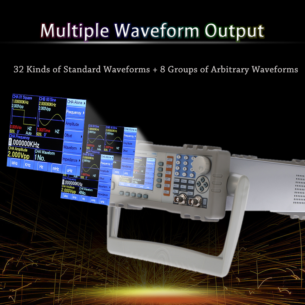 GRATTEN ATF20B+ Double Channel DDS Function Signal Generator Arbitrary Waveform Frequency Generator Meter 20MHz 100MSa s