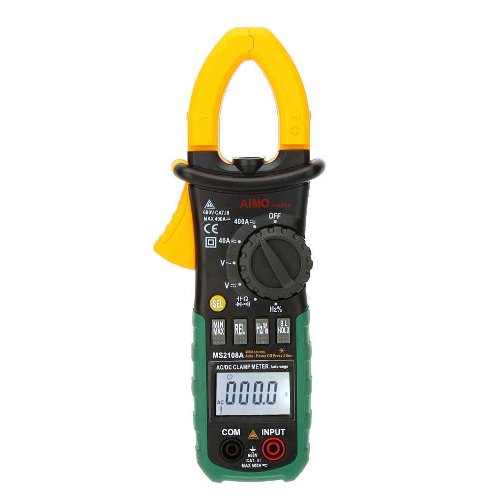 AIMO MS2108A Auto Range Digital Multimeter Clamp Meter for AC DC Voltage Current Frequency Resistance Capacity Diode multitester