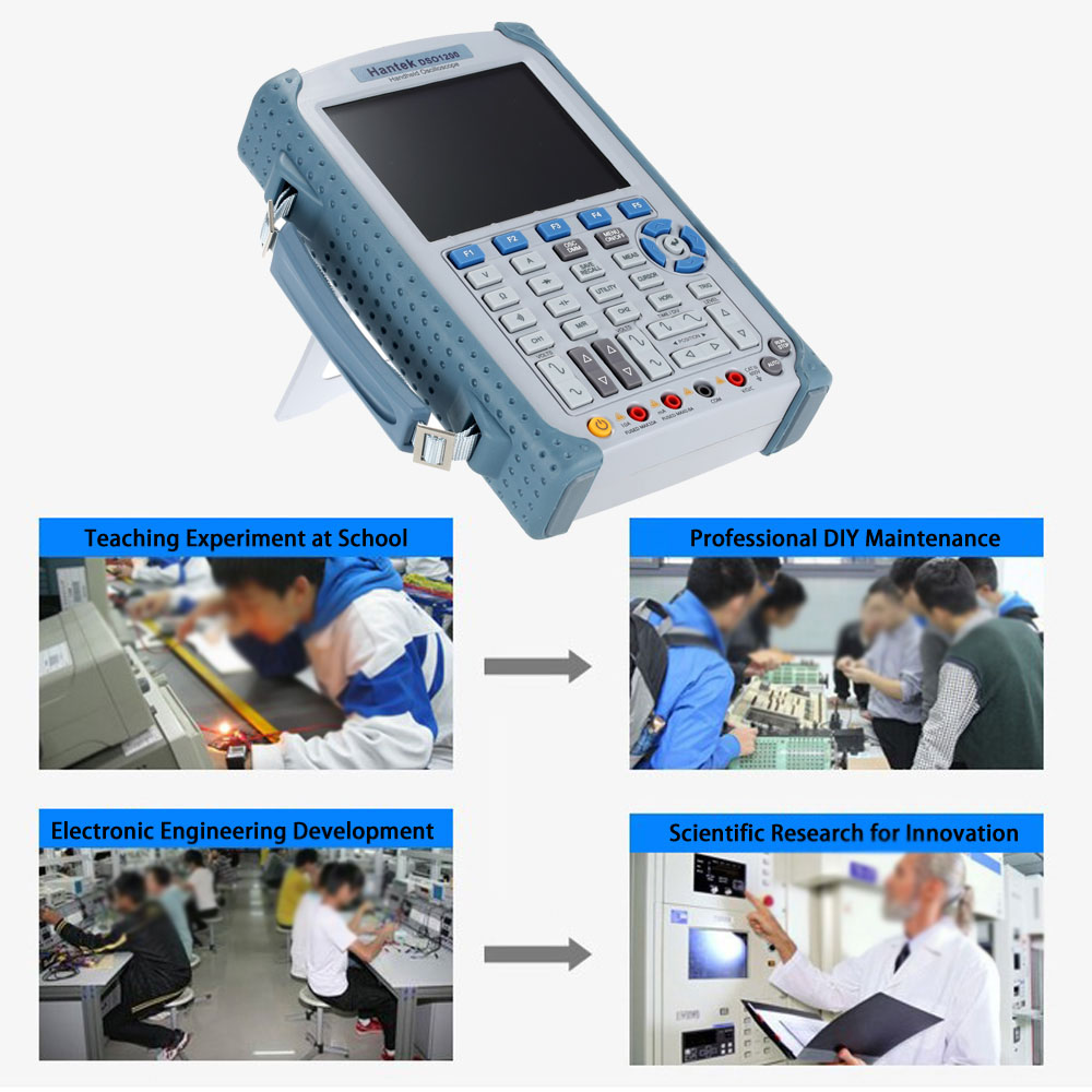 Hantek Professional High Cost Effective Digital Oscilloscope Handheld 2 Channels Oscilloscope Multimeter 200MHz 500MSa s DSO1200