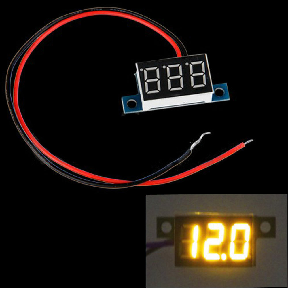 Mini 2 Wires DC Voltmeter 3.3 30V LED Panel Digital Display Voltage Meter Tester Voltage Diagnostic tool with Red Light