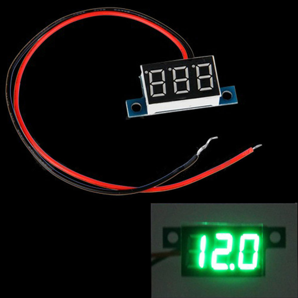 Mini 2 Wires DC Voltmeter 3.3 30V LED Panel Digital Display Voltage Meter Tester Voltage Diagnostic tool with Red Light