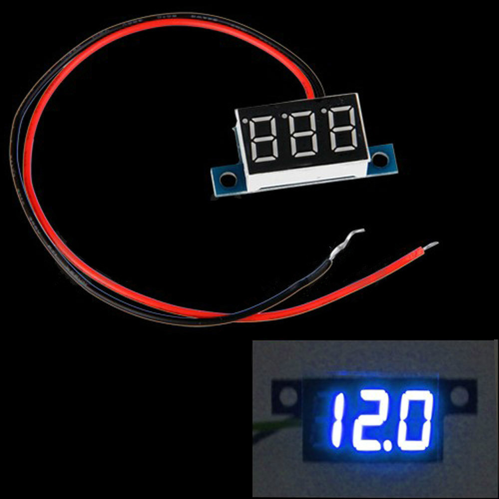Mini 2 Wires DC Voltmeter 3.3 30V LED Panel Digital Display Voltage Meter Tester Voltage Diagnostic tool with Red Light