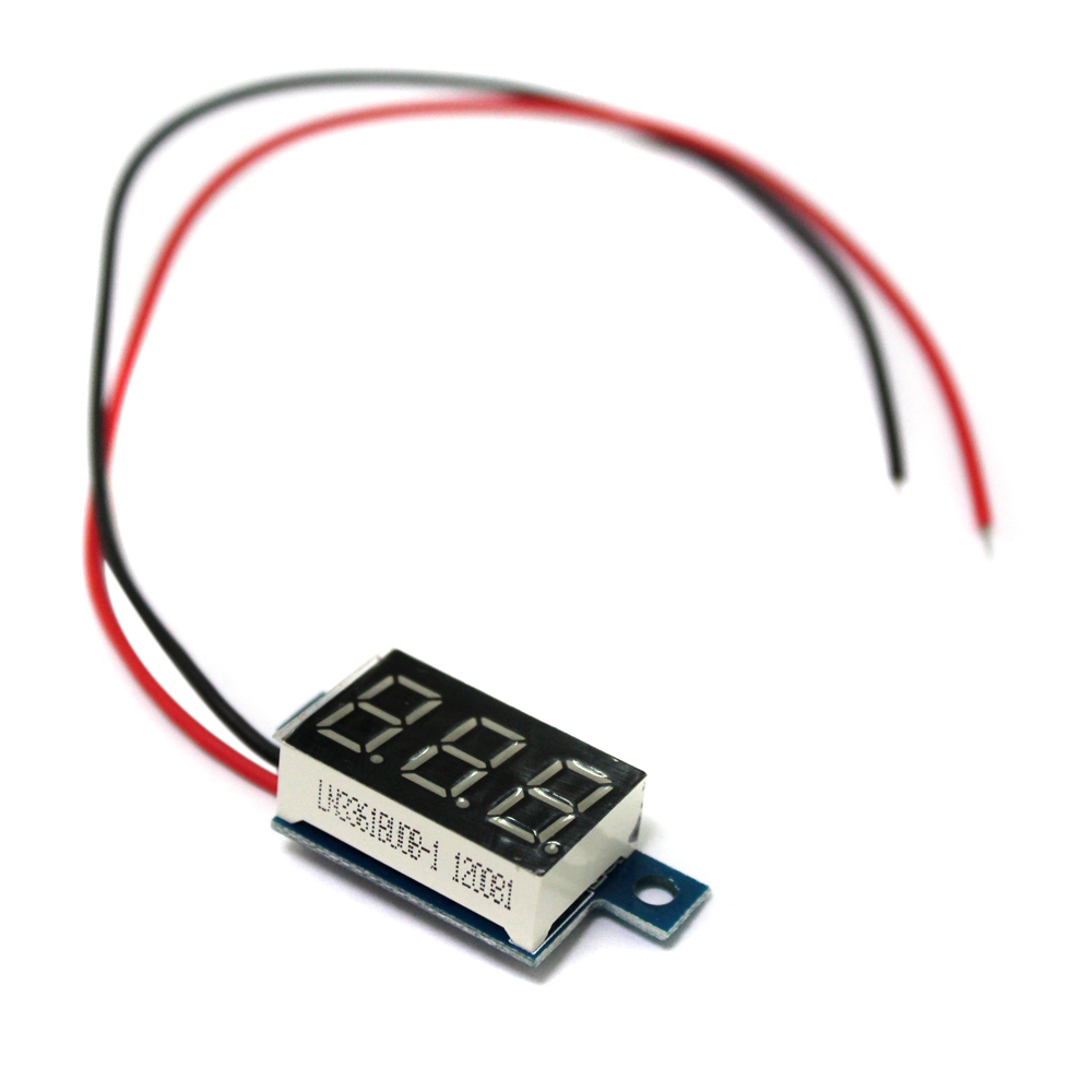 Mini 2 Wires DC Voltmeter 3.3 30V LED Panel Digital Display Voltage Meter Tester Voltage Diagnostic tool with Red Light