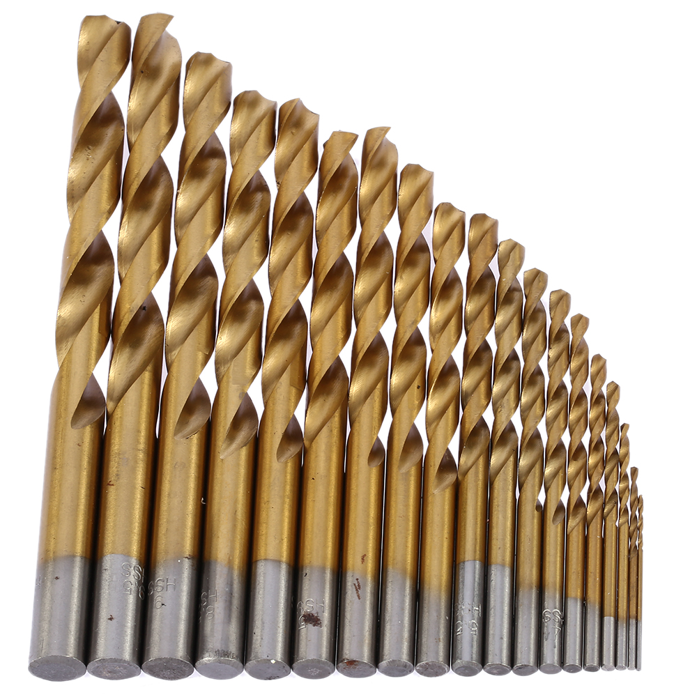 19pcs set HSS High Quality Twist Drill Tools High Speed Steel perforator Twist Drill Bits Set Metric System 1 10mm ferramentas