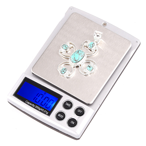 200g x 0.01g Mini Digital Scale Jewelry Pocket Scale Weighting Balance Electronic Kitchen Scales LCD Display with Blue Backlight