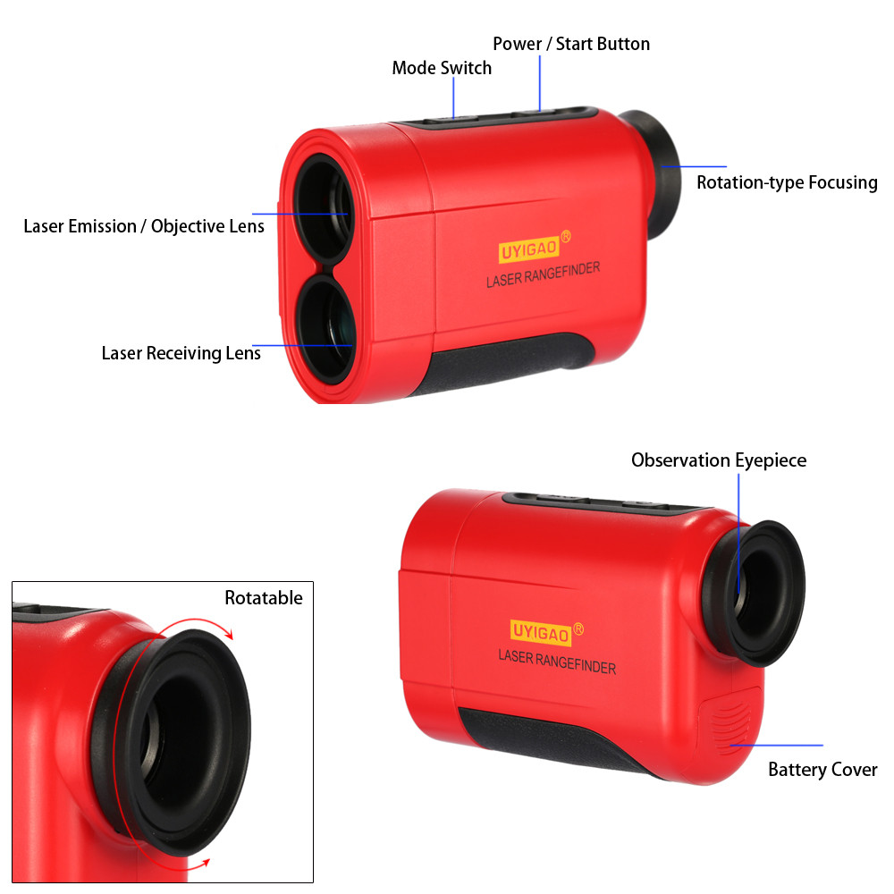 900m 6X Monocular Telescope Laser Rangefinder Distance Meter Outdoor Distance diagnostic tool Height Angle Measurement Tool