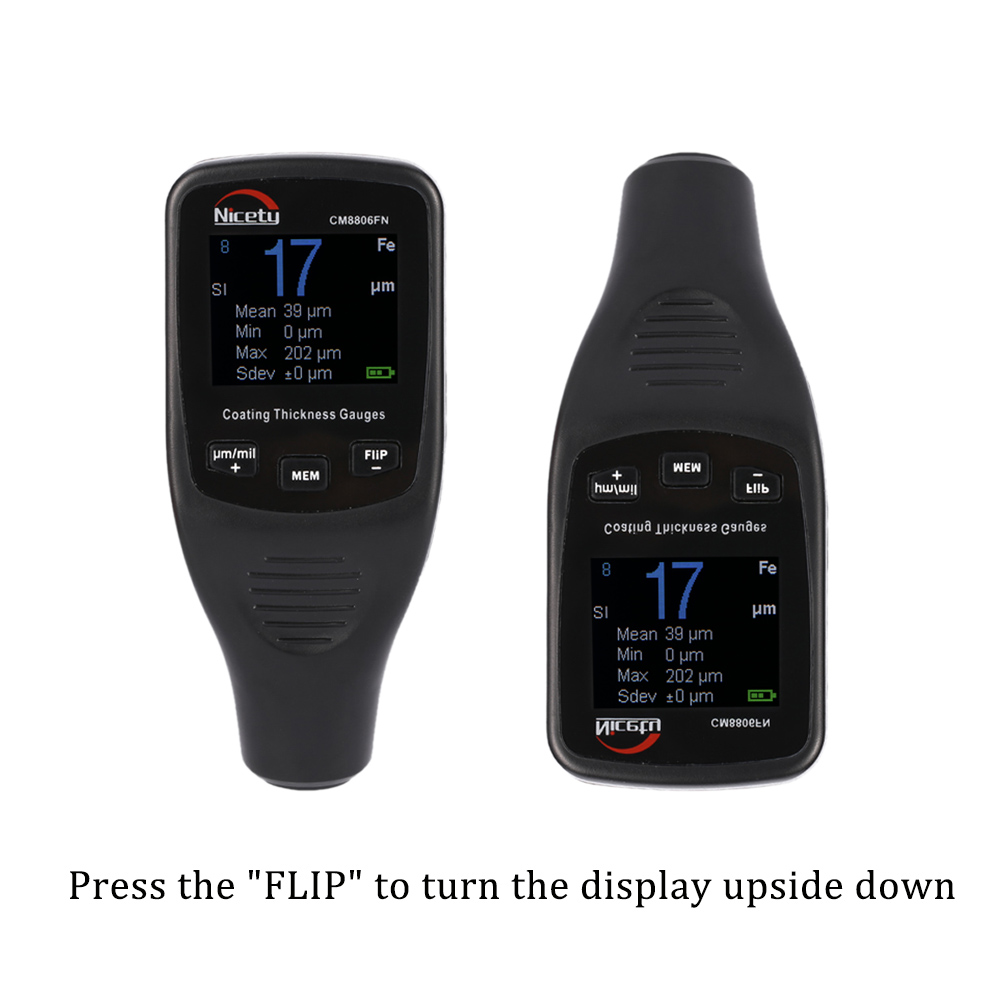 Nicety High Percision Digital Coating Thickness Gauge Tester Paint feeler gauge Fe NFe Single Continuous Measure Data Storage