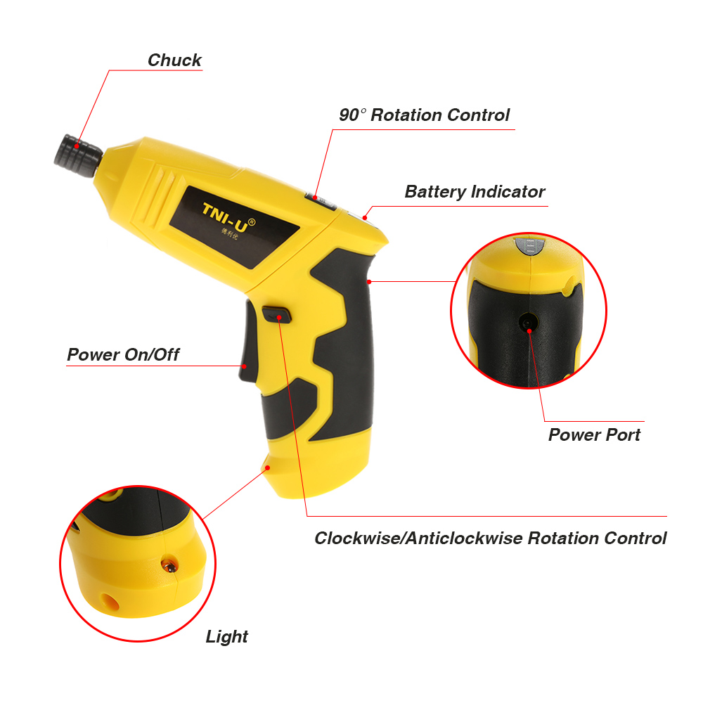 TNI U 46 in 1 4V battery screwdriver Rechargeable Cordless Electric Screwdriver Set Repair Tool Kit with Battery Indication