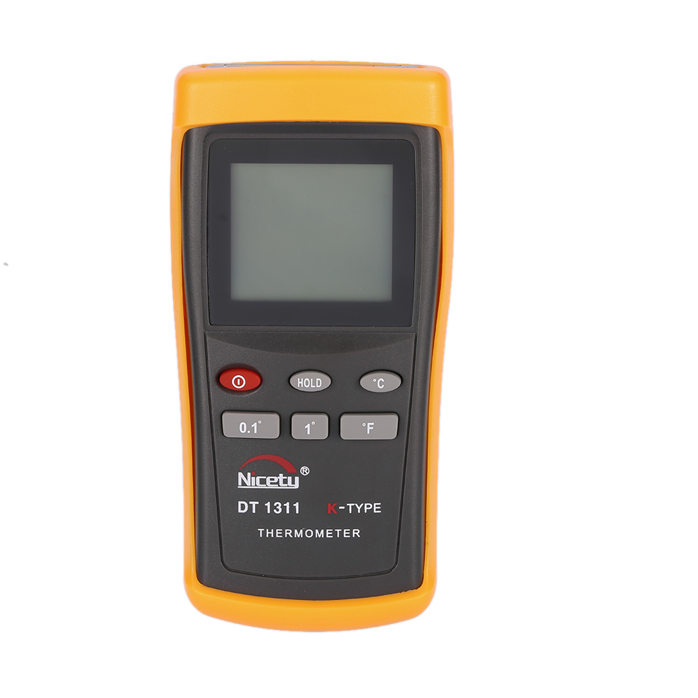 Nicety Handheld Digital Thermometer Single Channel Temperature Meter K Type Thermocouple Sensor Switchable Resolution 200~1370C