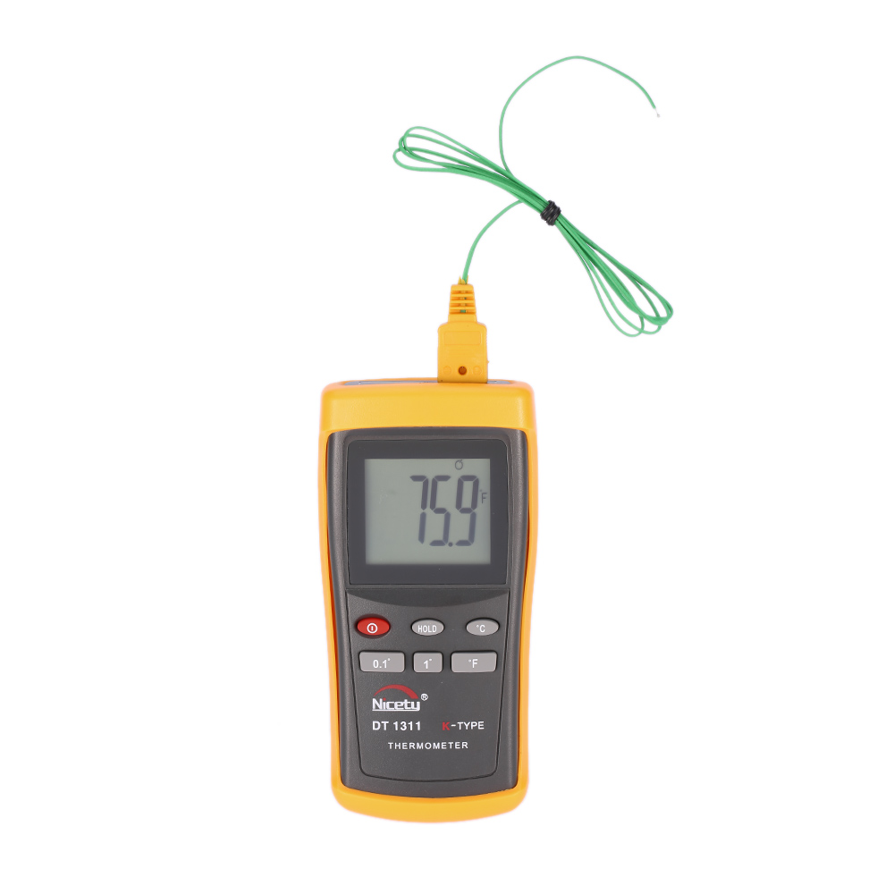 Nicety Handheld Digital Thermometer Single Channel Temperature Meter K Type Thermocouple Sensor Switchable Resolution 200~1370C