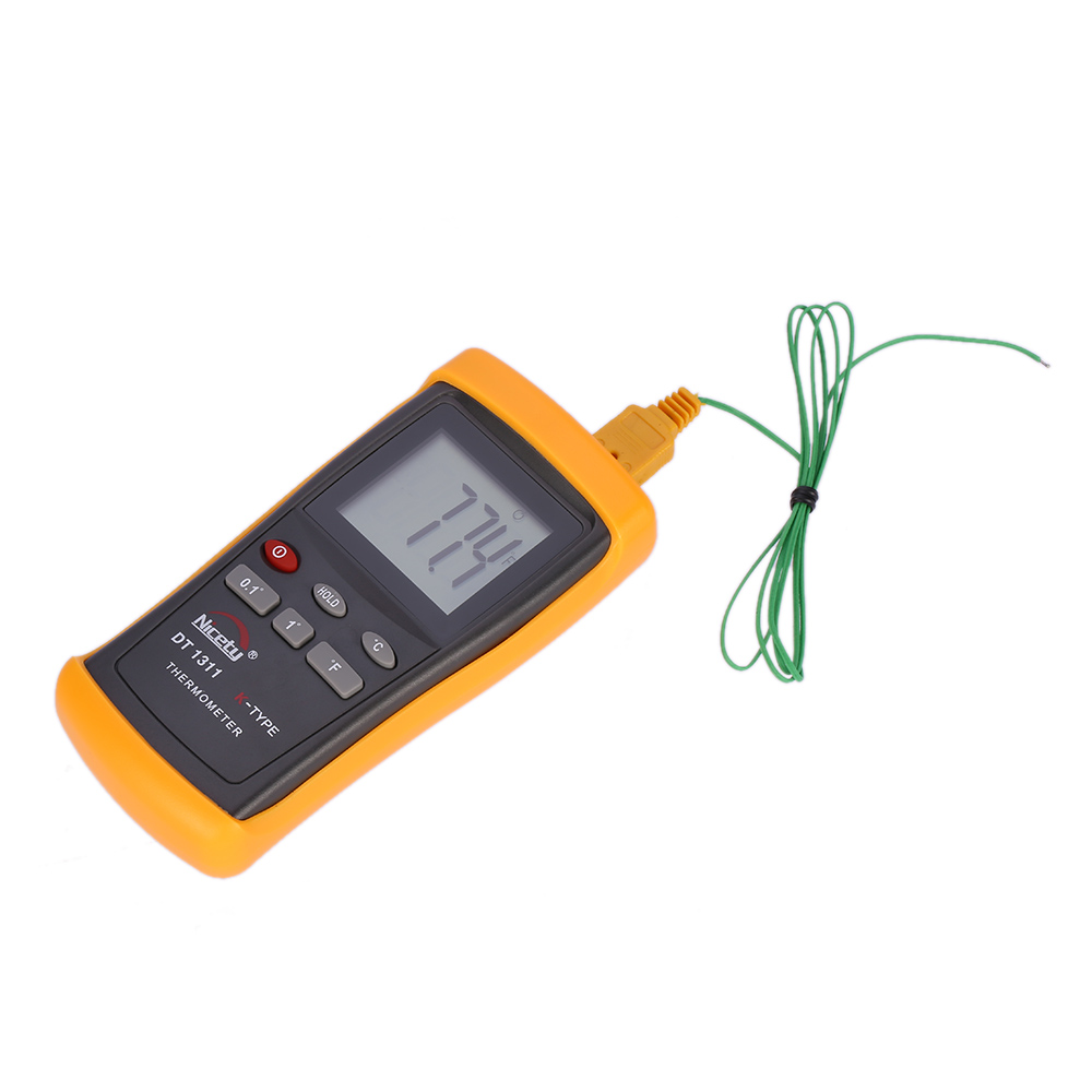 Nicety Handheld Digital Thermometer Single Channel Temperature Meter K Type Thermocouple Sensor Switchable Resolution 200~1370C