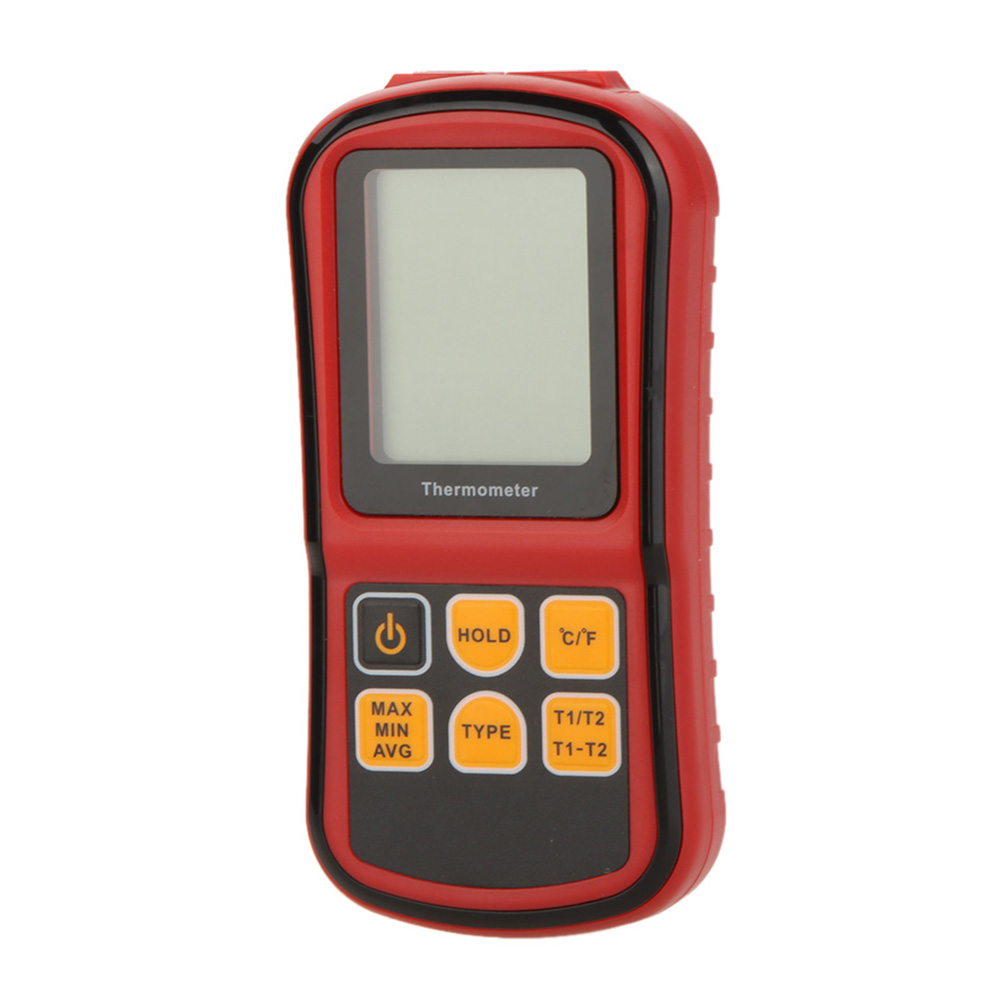 Digital Thermometer Dual channel Temperature instrument diagnostic tool Tester for K J T E R S N Thermocouple with LCD Backlight