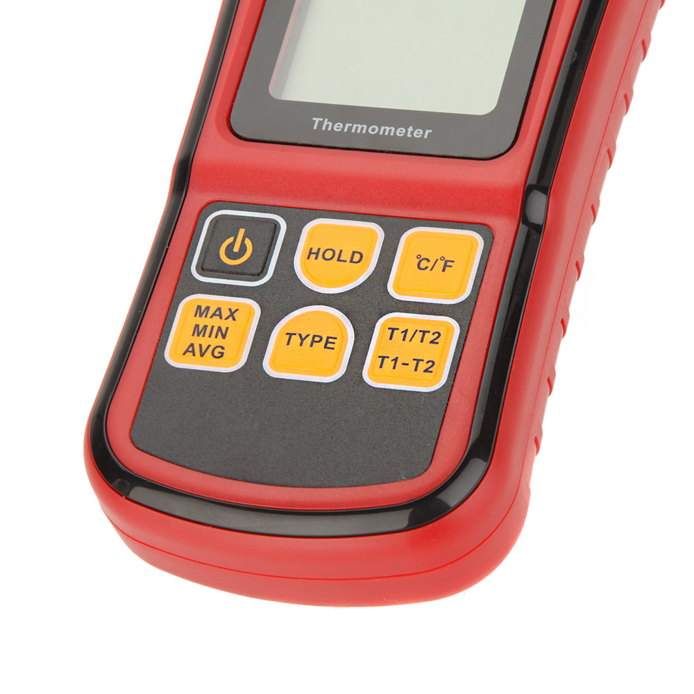 Digital Thermometer Dual channel Temperature instrument diagnostic tool Tester for K J T E R S N Thermocouple with LCD Backlight